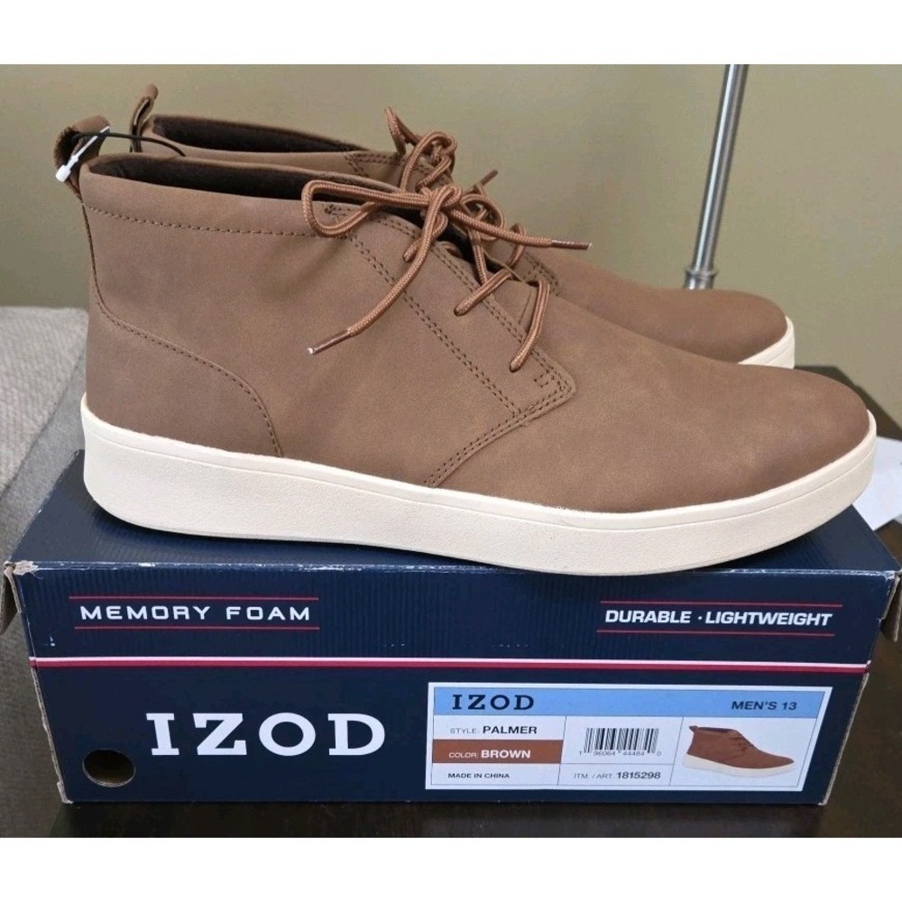 IZOD-Palmer Men's Size 13-Lace-Up-Brown Chukka Boots-1815298-NEW IN BOX